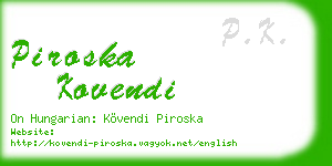 piroska kovendi business card